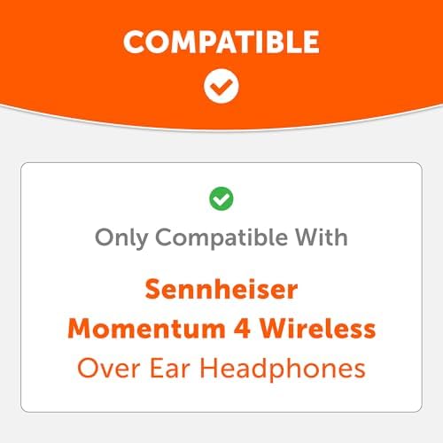 WC Freeze Momentum 4 - Cooling Gel Earpads for Sennheiser Momentum 4 Wireless Over Ear Headphones by Wicked Cushions - Boost Comfort, Thickness, & Sound Isolation for Epic Listening | Black