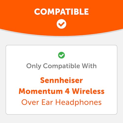 WC Freeze Momentum 4 - Cooling Gel Earpads for Sennheiser Momentum 4 Wireless Over Ear Headphones by Wicked Cushions - Boost Comfort, Thickness, & Sound Isolation for Epic Listening | Black