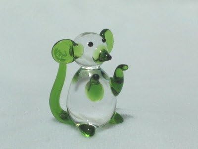 Collectibles Crystal Figurines Green Mouse