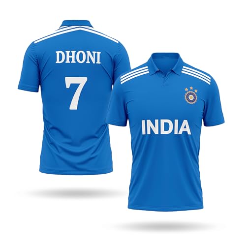 Image of Dhoni Jersey 7 Number National Team Cricket Jerseys Team Men's Old Home