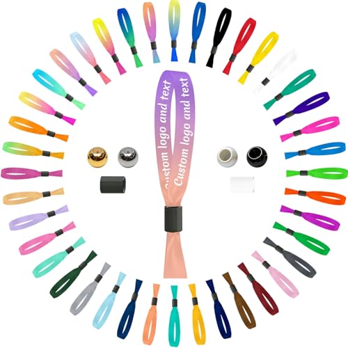 XSTZR Custom Cloth Wristbands with Text Logo for Events Personalized Wrist Bands 305000 Pcs Bulk for Parties Concerts Clubs Weddings & Birthdays