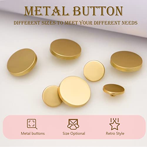 Hegebeck 24Pcs Gold Buttons For Sewing, Gold Men Buttons Gold Buttons For Blazer Flat Buttons Round 15Mm 23Mm Coat Buttons Single Hole For Men Women Blazer, Coat, Uniform, Shirt, Suit And Jacket #TOP1