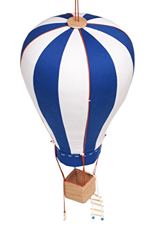 Hanging Textile Hot Air Balloon Kid Room Decor Blue White Large