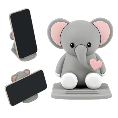 CAIRIAC Cute Elephant Phone Stand for Desk, Universal Animal Desktop Stand
