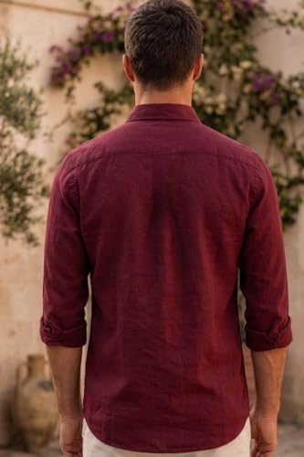 Image of Louis Philippe Men's Cotton Slim Fit Over Dyed Color Depth Comfortable and Durable Soft Handfeel Full Sleeve Solid Casual Shirt