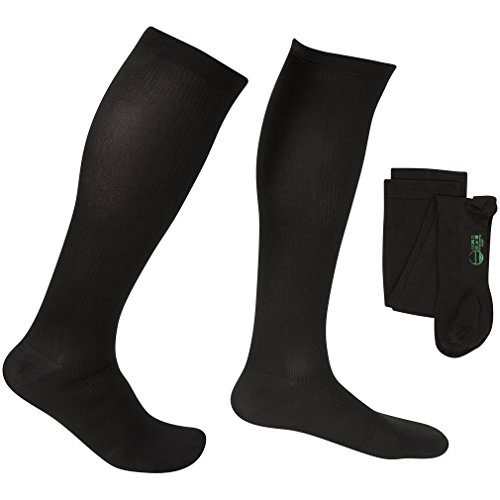 EvoNation Men's USA Made Graduated Compression Socks 30-40 mmHg Extra Firm Pressure Medical Quality Knee High Orthopedic Support Stockings Hose - Best Comfort Fit, Circulation, Travel (Large, Black)