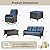 Belord Wicker Outdoor Furniture Patio Furniture Set - 6 Piece Patio Conversation Set with Swivel Rocker Chairs, Rattan Sofa, Ottomans and Coffee Table, Blue Cushion