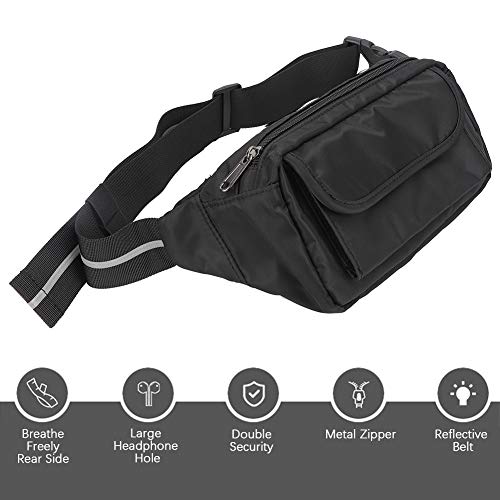 Bolsa de cintura de fitness, bolsa de cintura de grande capacidade poliéster de descompressão confor