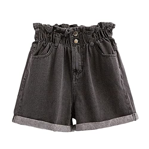 Jean court pour femme doté d'une ceinture élastique haute ultra souple