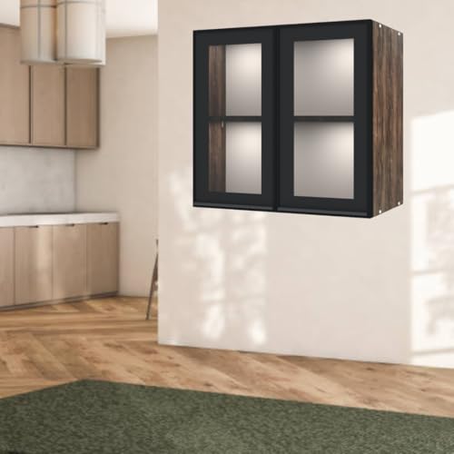Image of SPECIALITY PANELS Multipurpose Cabinet with Modern Elegance Tinted Glass Wall Cabinet, Space Organizer for Office /Kitchen in (Cochwood Brown, 2 Glass Shutter)