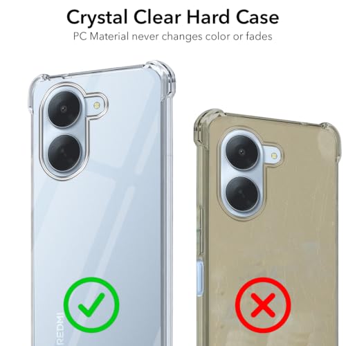 Image of Jkobi Shockproof Crystal-Clear Back Cover for Redmi A7 4G (Anti Yellow Case | Drop & Camera Protection | Hard Polycarbonate)