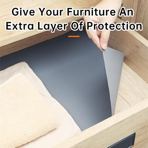 Image of Hian EVA Food Grade Shelf Liner (300x45 CM) - Grey Anti-Slip Diamond Texture Mat, Washable Waterproof Drawer, Cabinet, Fridge & Table Protector