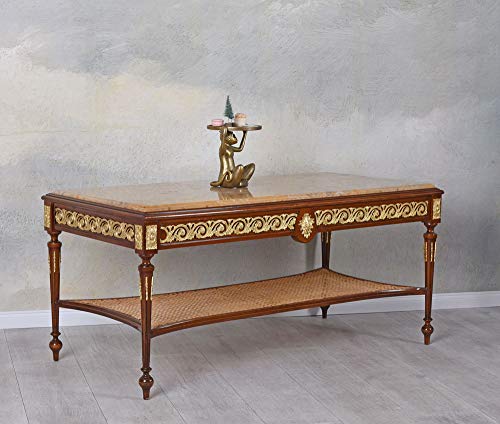 Couchtisch Barock Tisch Marmorplatte Wohnzimmertisch 117x58 cm Antikstil cat185 Palazzo Exklusiv