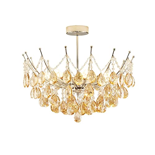 Lumières de salon rétro et lustre cristal suspendu style français