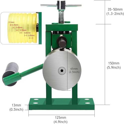 Moulin à rouler manuel de 65 mm pour la fabrication de bijoux en or et argent - 3