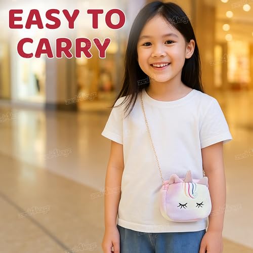 Image of Zest 4 Toyz Unicorn Sling Bag for Girls Crossbody Handbags Stylish Bags for Kids Stylish Lightweight Travel & Party Bag Birthday Gifts for Girls - Multicolor