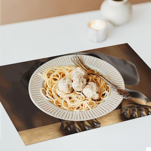 Set de table lavable PVC imprimé teckel抗剥离 résistant chaleur pour table à manger - 8
