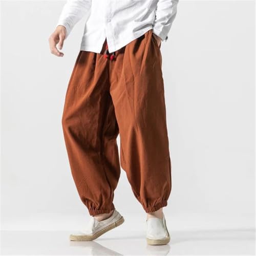 Men Fleece Harem Pants Warm Loose Elastic Waist Trousers Traditional Harajuku Casual Pantalon2