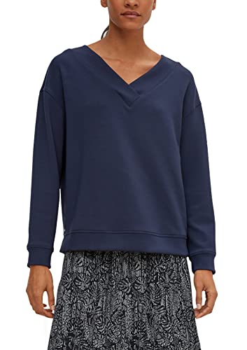 Comma CI Damen Sweatshirt Langarm Kapuzenpullover, 5996 Marine, 42