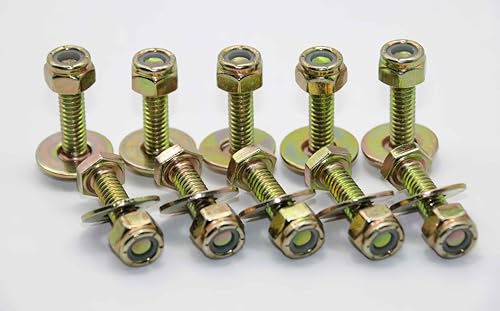Image of 1 /4 inch x 1 inch Hex Head Bolt by Color Galvanization with Nylon Lock nut and Large Size Washer Assortment Kit,Alloy Steel,Grade 5.(10pcs Pack),by Metalsuberg