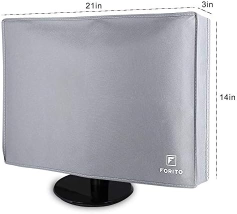 19" 20" 21.5" 22" Universal Computer Monitor Dust Cover for 19 Inch to 22 Inch LCD/LED HD Screen Panel (Size: 21W x 14H x 3D), Nonwoven Fabric Dust-Proof, Water Resistant -Gray
