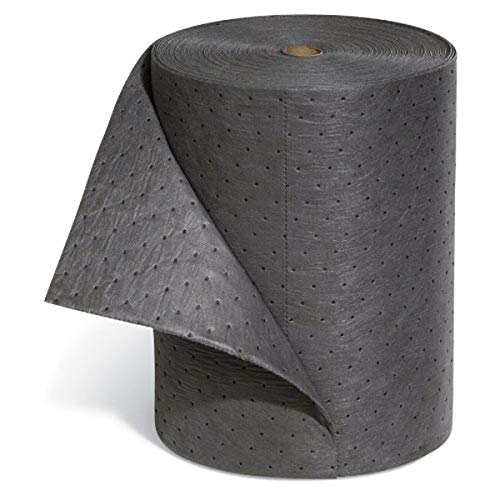 New Pig Extra-Duty Absorbent Mat Roll, 14-Gal Absorbency, Spunbond Outer Layers Resist Ripping & Fraying, Mediumweight, Absorbs Oils & Water, 150' L x 16