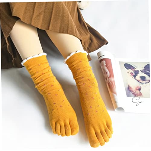 3 Pairs Mid-calf Toe Socks Toe Separated Cotton Socks Sports Cycling Socks No Show Crew Socks Cotton Toe Socks Childrens Socks Female Socks Christmas Socks Miss Four Seasons4