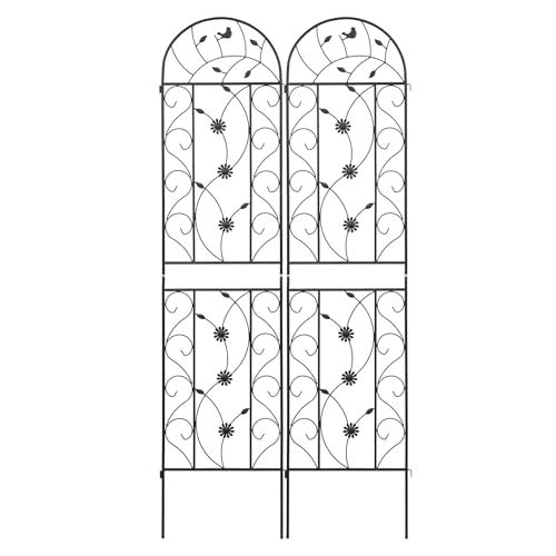 2-Pack-862x197in-Metal-Garden-Trellis-for-Climbing-PlantsBlack-Large-Trellis-for-Climbing-Plants-OutdoorVegetables-Flower-SupportLarge-Decorative-Outdoor-Trellis-Black-C-2PCS 2 Pack 862x197in Metal Garden Trellis for Climbing PlantsBlack Large Trellis for Climbing Plants OutdoorVegetables Flower SupportLarge Decorative Outdoor Trellis Black C 2PCS