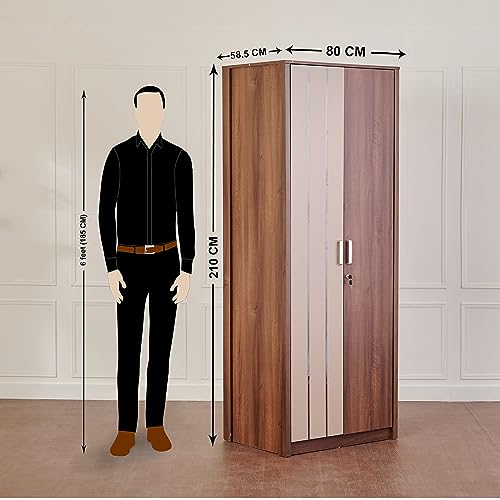 Image of Home Centre Leon 2-Door Wardrobe - Brown