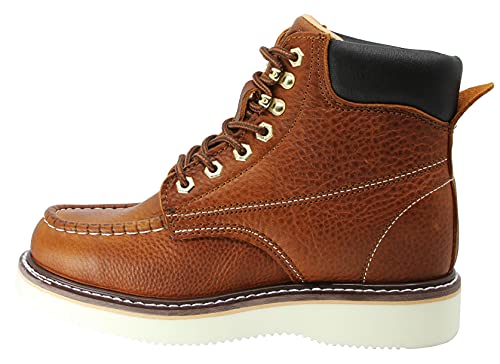 Cactus Men's 71622M 6" Full Grain Leather Polyurethane (PU) Outsole Moc-Toe Work Boots4