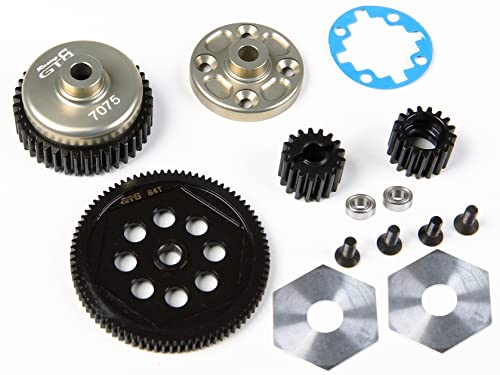 GTBRacing Steel OL009 84T Gear & Hard Anodied 7075 Diff Housing for 1/10 RC Car Outlaw Rampage Upgrade Part (Gear+ Diff Housing Set)