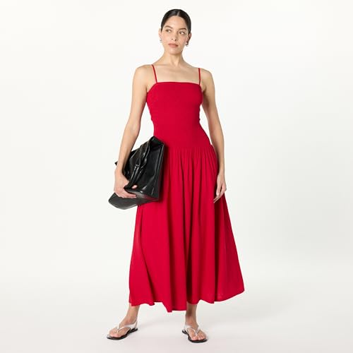Image of The Drop Womens Florencia Smocked Bodice Linen Maxi Dress
