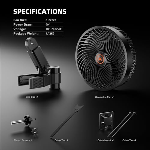 Image of Spider Farmer 6-Inch Grow Tent Clip-on Fan
