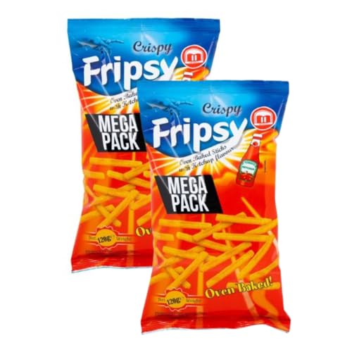 Fripsy Potato crisps Potato Sticks HACCP Halal Certified 120g | FabFinds Mug (2 Pack, Tangy Ketchup)