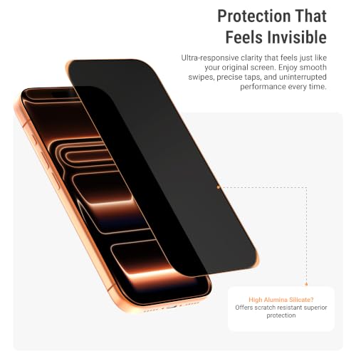 Image of DailyObjects ZeroBubble QwikInstall Privacy Screen Protector with Applicator Tray | Compatible with iPhone 17 Pro Max