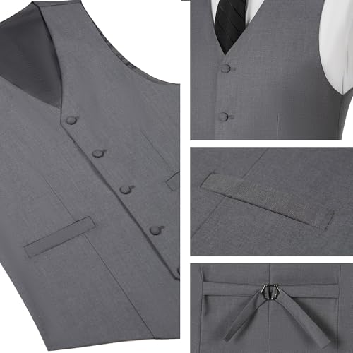 Men's Business Suit Vest Slim Fit Casual Dress Vest Formal Waistcoat For Wedding2