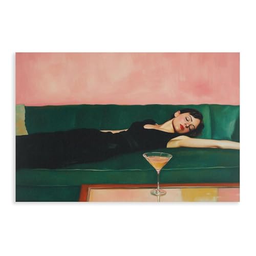 Poster Martini vert émeraude rétro sur toile 61x91,4 cm