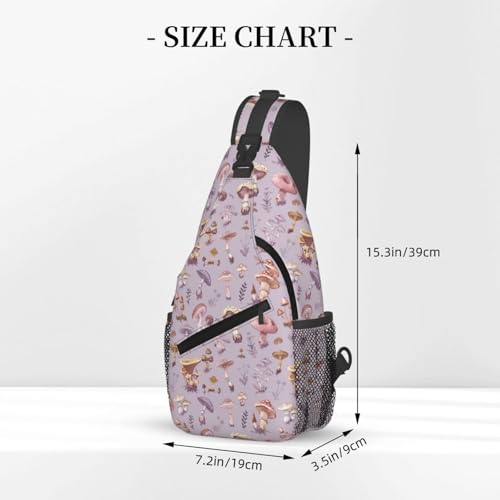 Image of SUPLUCHOM Sling Bag Mushrooms Vintage Botanical Hiking Daypack Crossbody Shoulder Backpack Travel Chest Pack for Men Women