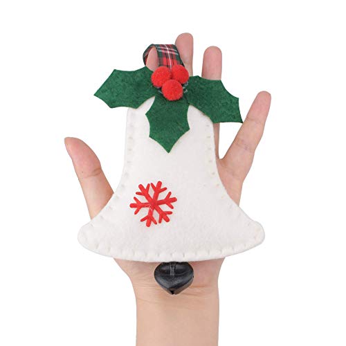Christmas Tree Ornaments, Pack of 12 Christmas Santa Clause Snowman Stocking Tree Reindeer Bell Design Plush Felt Ornaments Hanging Decorations for Xmas Holiday Home Party Decor, Approx. 5 Inches Each