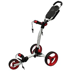 Axglo TriLite 3-Wheel Push Golf Trolley White/Red + 2 Free A