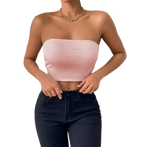 Kxydlww Crop Top Donna Tubo Fascia Aderente Corpetto Stretchy Stretchy