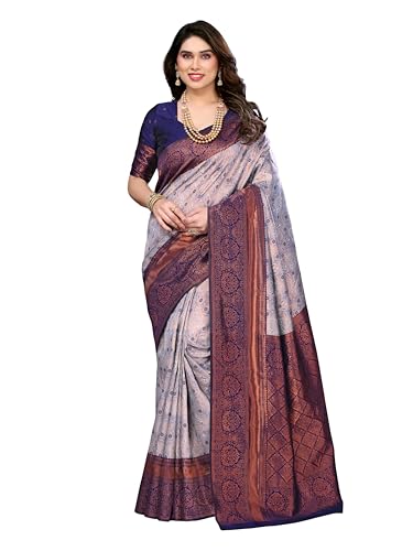 Image of Women's Kanjivaram Soft Silk Banarasi Saree With Blouse Piece | Banarasi Sari For Women | Saree with Blouse piece