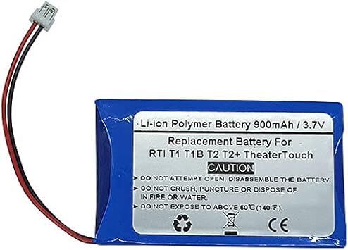 900mAh 3.7V Replacement Battery for RTI T1 T1B T2 T2+ TheaterTouch, 40-210154-17, ATB-950, ATB-950-SANUF