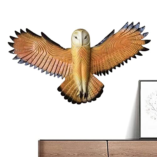 Statue de hibou décorative en résine à suspendre au mur, décoration d'intérieur ou d'extérieur réaliste pour la maison, la chambre, le jardin, la terrasse, le porche, la ferme, le bureau