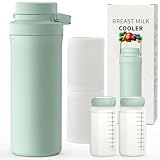Xaproo 22oz Breast Milk Cooler Bottle, Breastmilk Cooler with 360° Cooling for 24 Hours, Portable Milk Chiller for Breastmilk with 2pcs Baby Bottles, Breast Milk Storage Bags for Baby, BPA-Free