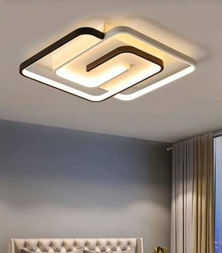 Plafonnier LED moderne carré 45cm dimmable avec télécommande pour chambre - 2