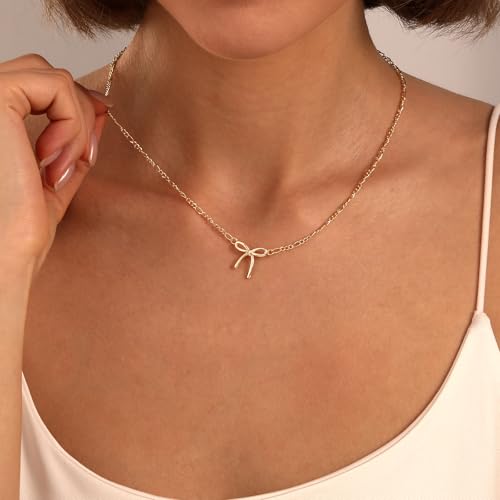 Image of Gold Silver Necklace for Women, Dainty Cubic Zirconia Pendant