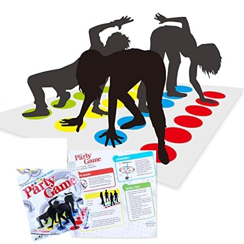 Twisting Games, Twisting Game for Children and Adults, Floor Game with Play Mat, Twisting Children's Game, Team Game, Balance Floor Game Pad Mat, Party Game for Families and Children, 2-4 People