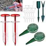 LEONTOOL Mini-Samenstreuer, 5-Gang-Samenspender für kleine Samen, manuelles Setzling-Set mit Pikier- und Widger-Set, handliches Gartensamen-Pflanzgefäß mit Aufbewahrungsbox und Pflanzenetiketten, 21