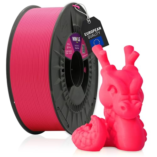 WINKLE PLA HD Fluoreszent Filament 1.75mm Elektrisch Rosa, 300g Spule, 3D Drucker Filament Kompatibel mit FDM Druckern, 3D-Druckmaterialien, Maßgenauigkeit +/- 0.05mm, Leicht zu Bedrucken